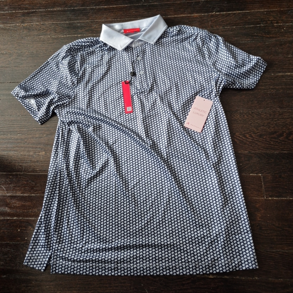 Redvanly Graine Polo Blur Lavender Mens Size Large MSRP $110 Classic Preppy Cozy